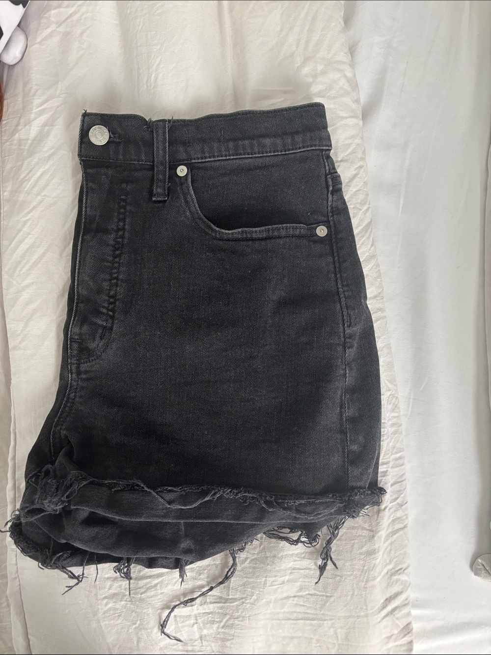 Madewell Black High-Rise Denim Jean Shorts